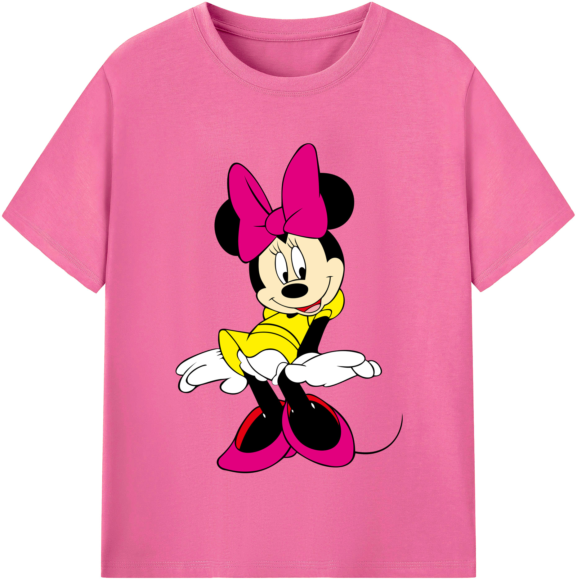 （画像用） ミッキーマウス Mickey Mouse レディースカジュアルプリントTシャツ（綿100％）